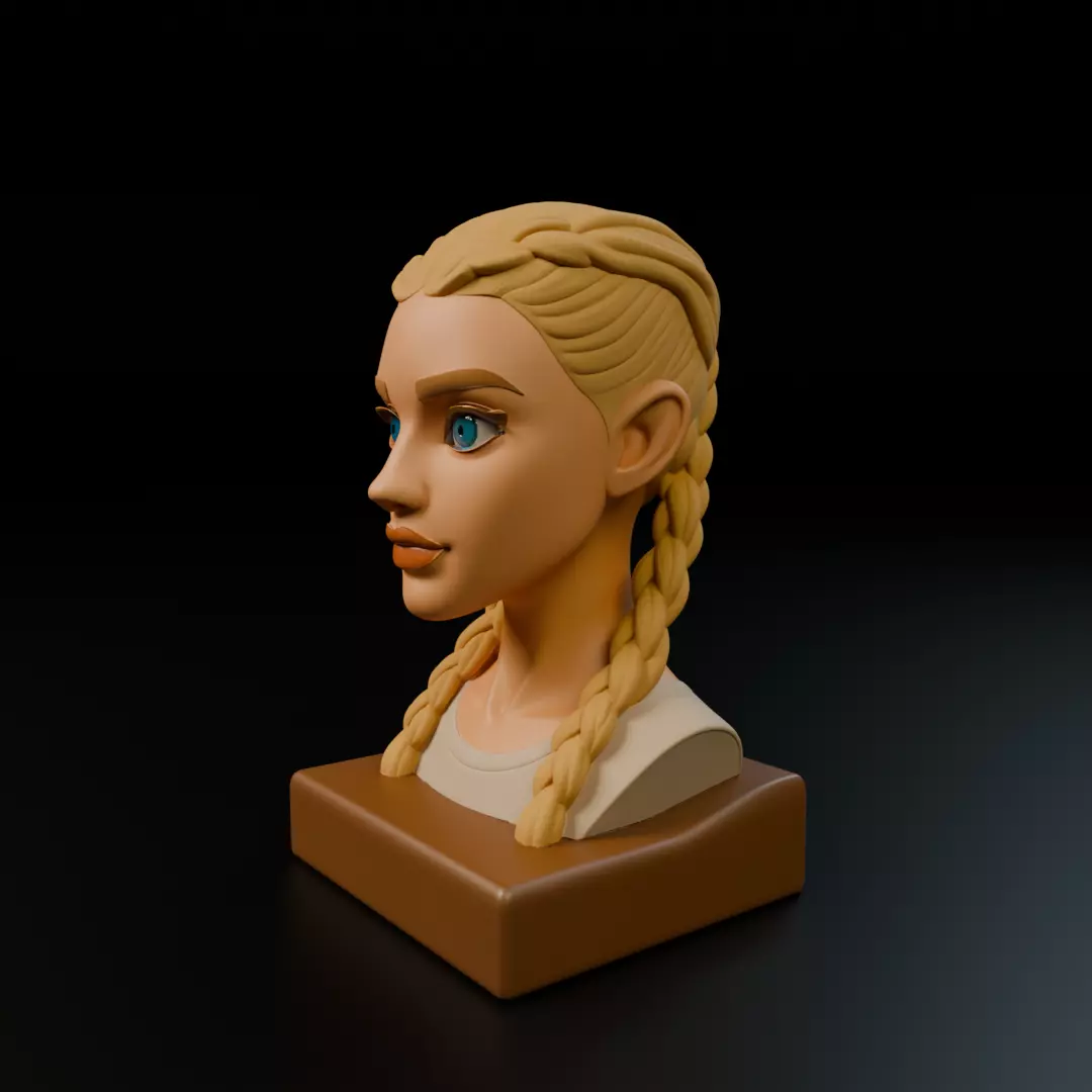 bust of woman 3D print model_10