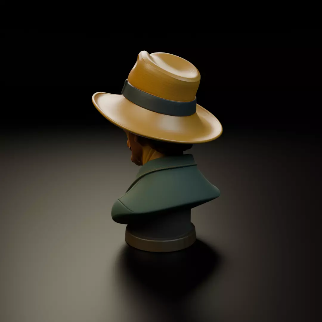 Bust Vincent van Gogh 3D print model_8