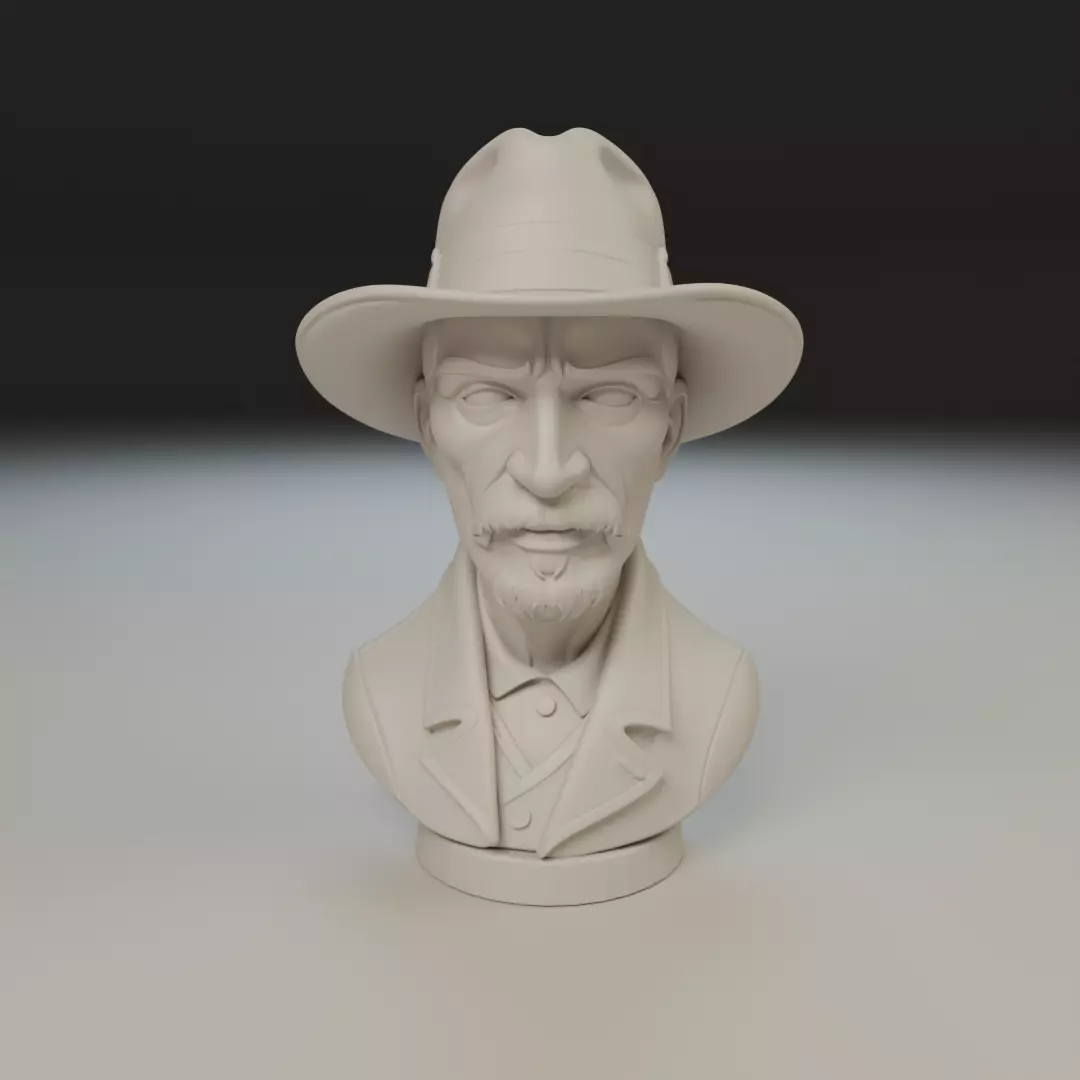 Bust Vincent van Gogh 3D print model_15