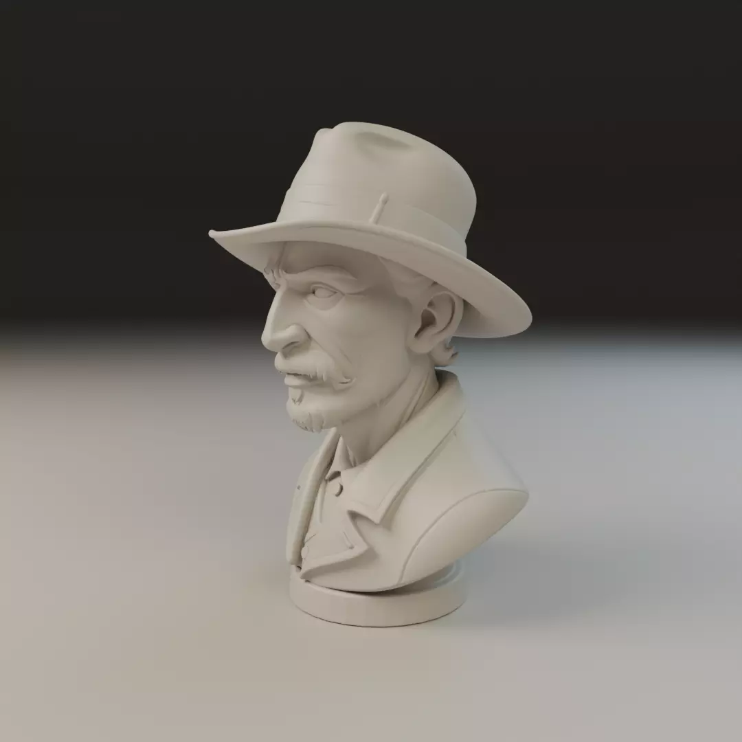 Bust Vincent van Gogh 3D print model_9