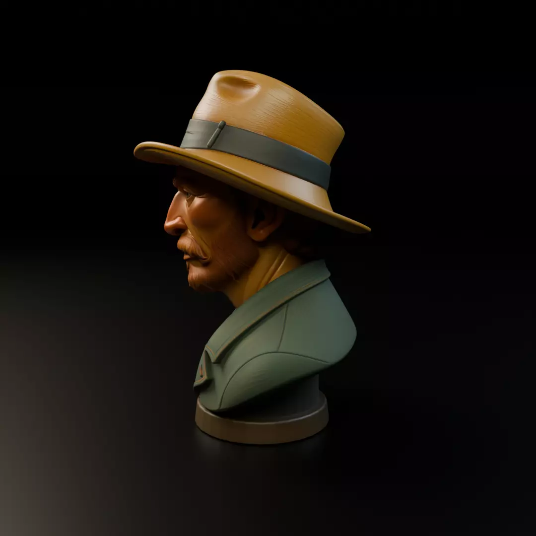 Bust Vincent van Gogh 3D print model_4