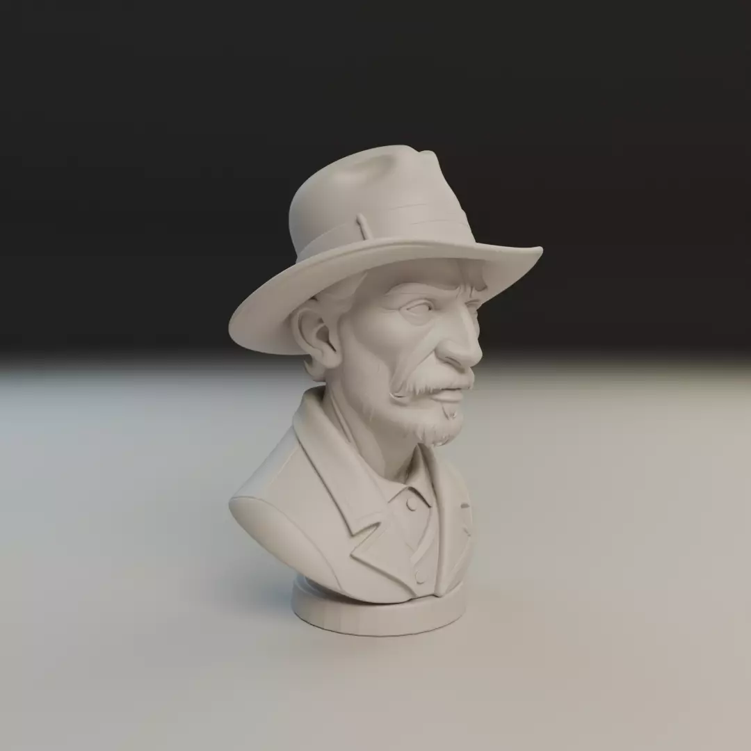 Bust Vincent van Gogh 3D print model_11
