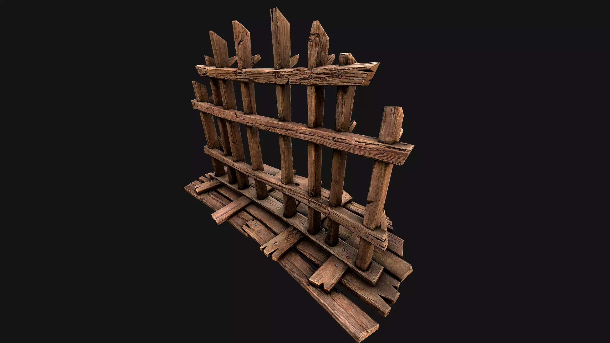 Medieval Wooden Crossbow Weapon Rack Armory Low-poly 3D model_24