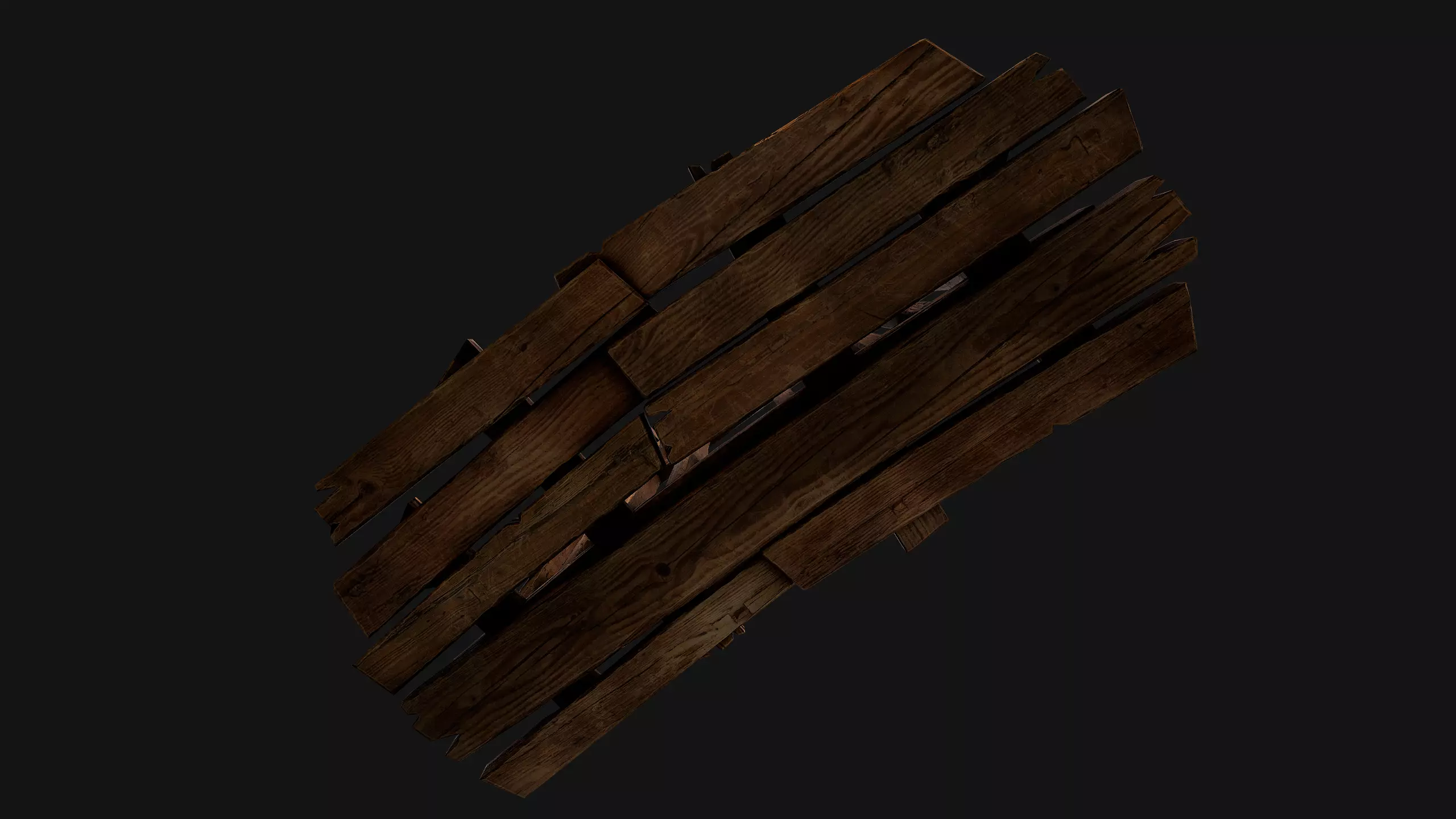 Medieval Wooden Crossbow Weapon Rack Armory Low-poly 3D model_9