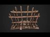Medieval Wooden Crossbow Weapon Rack Armory Low-poly 3D model_1
