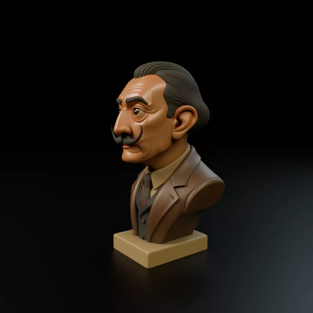 Salvador Dali Bust 3D print model_10