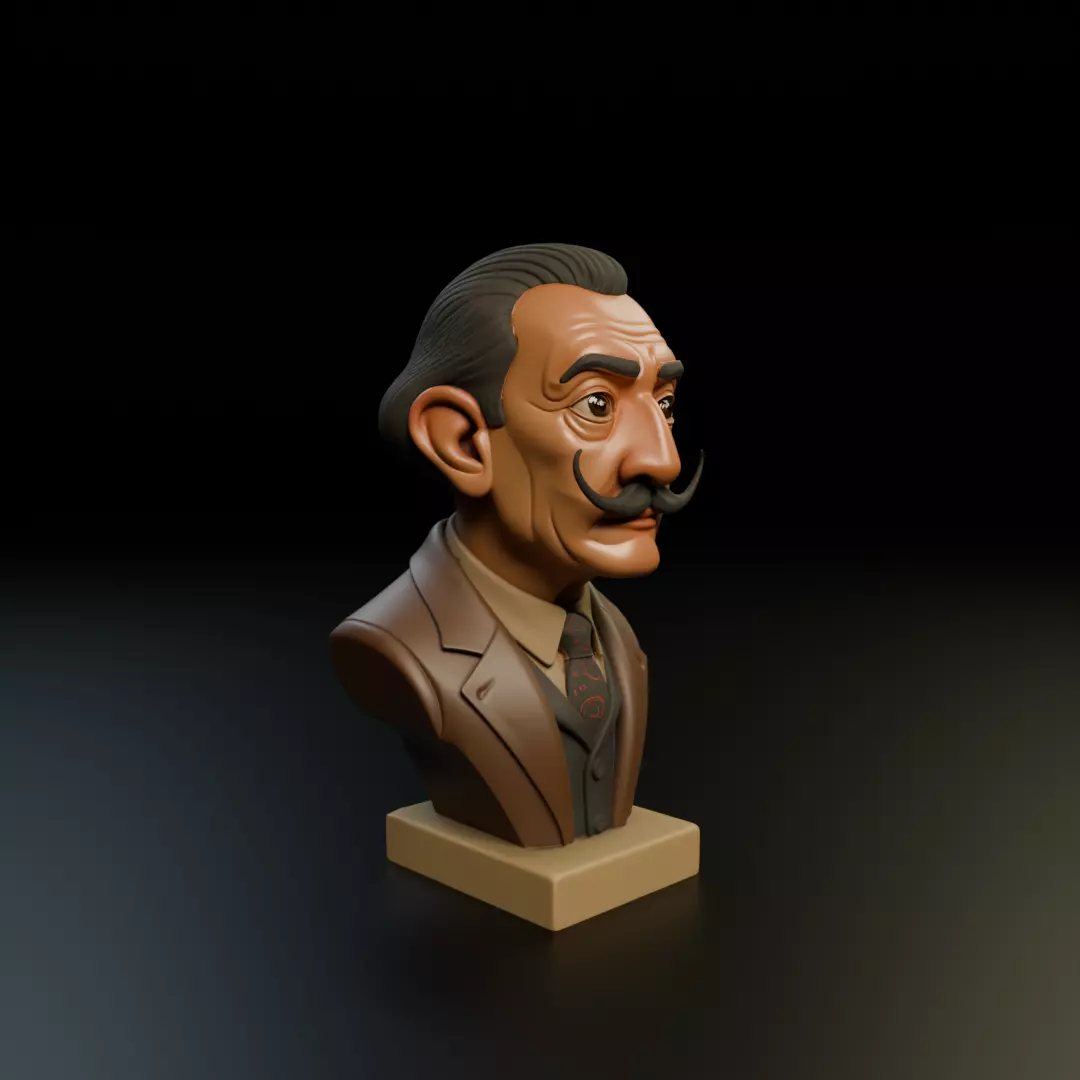 Salvador Dali Bust 3D print model_12