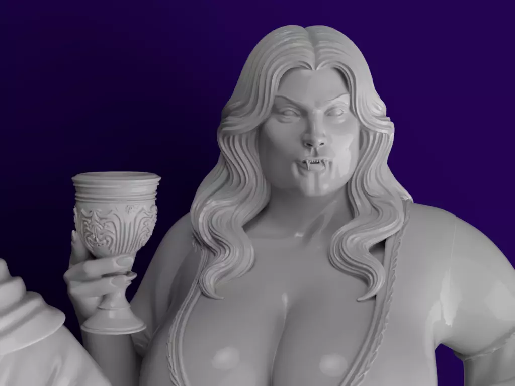 Vampire Couple Busts 3D print model_4