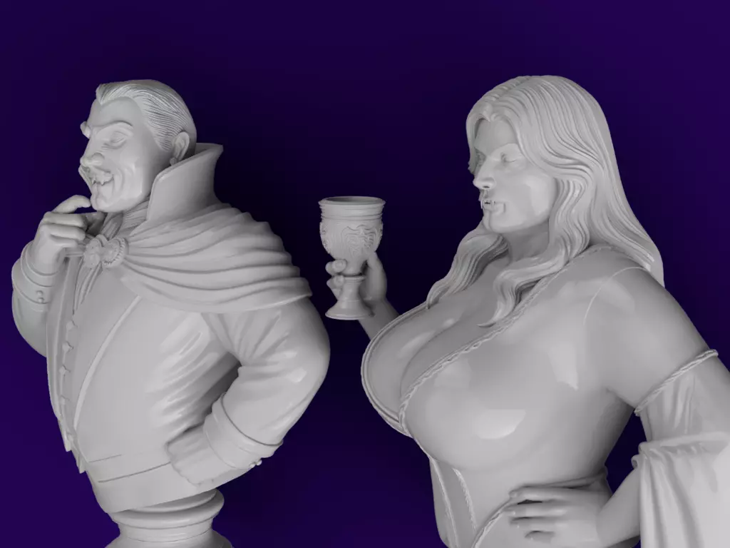 Vampire Couple Busts 3D print model_6