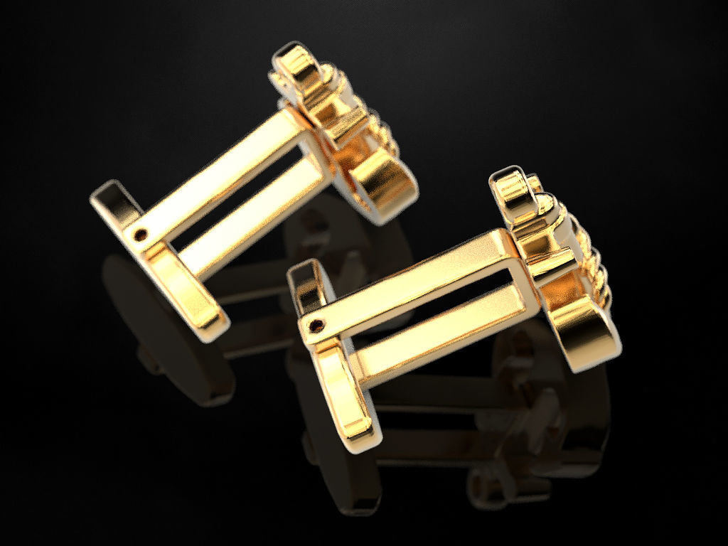Cufflinks Anchor 3D print model_4