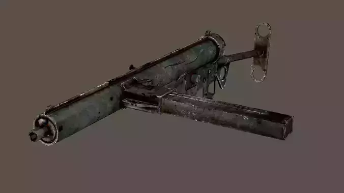 Sten Mk3 ww2 British smg pbr Low-poly 3D Model