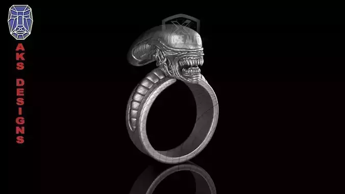 ring jewelry alien v183 3D print model