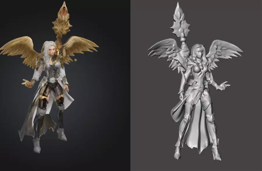 Angelic Warrior Detailed 3D Print Model 3D print model_0