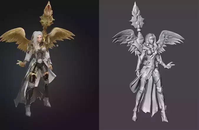Angelic Warrior Detailed 3D Print Model 3D print model Angelic Warrior Detailed 3D Print Model 3D print model