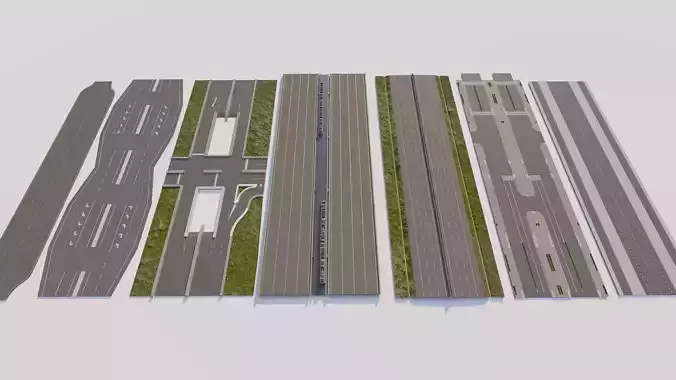 Road Pack - Extended-City Roads 3D model
