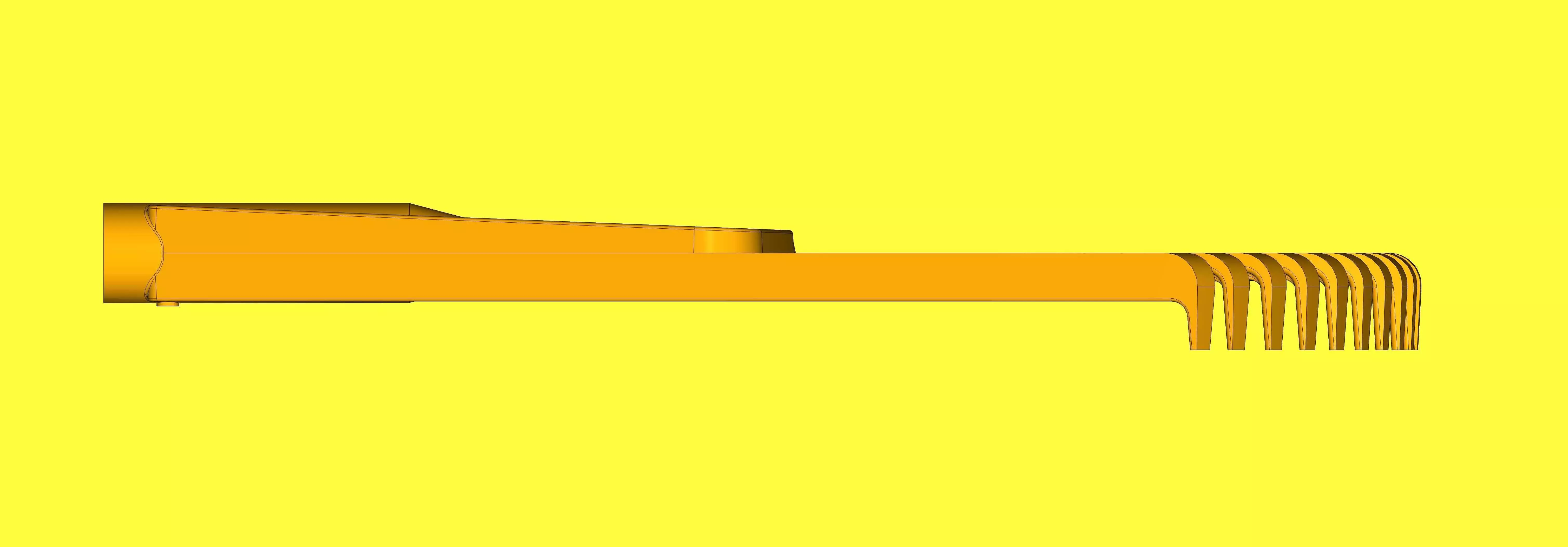 Plastic garden rake 3D print model_8