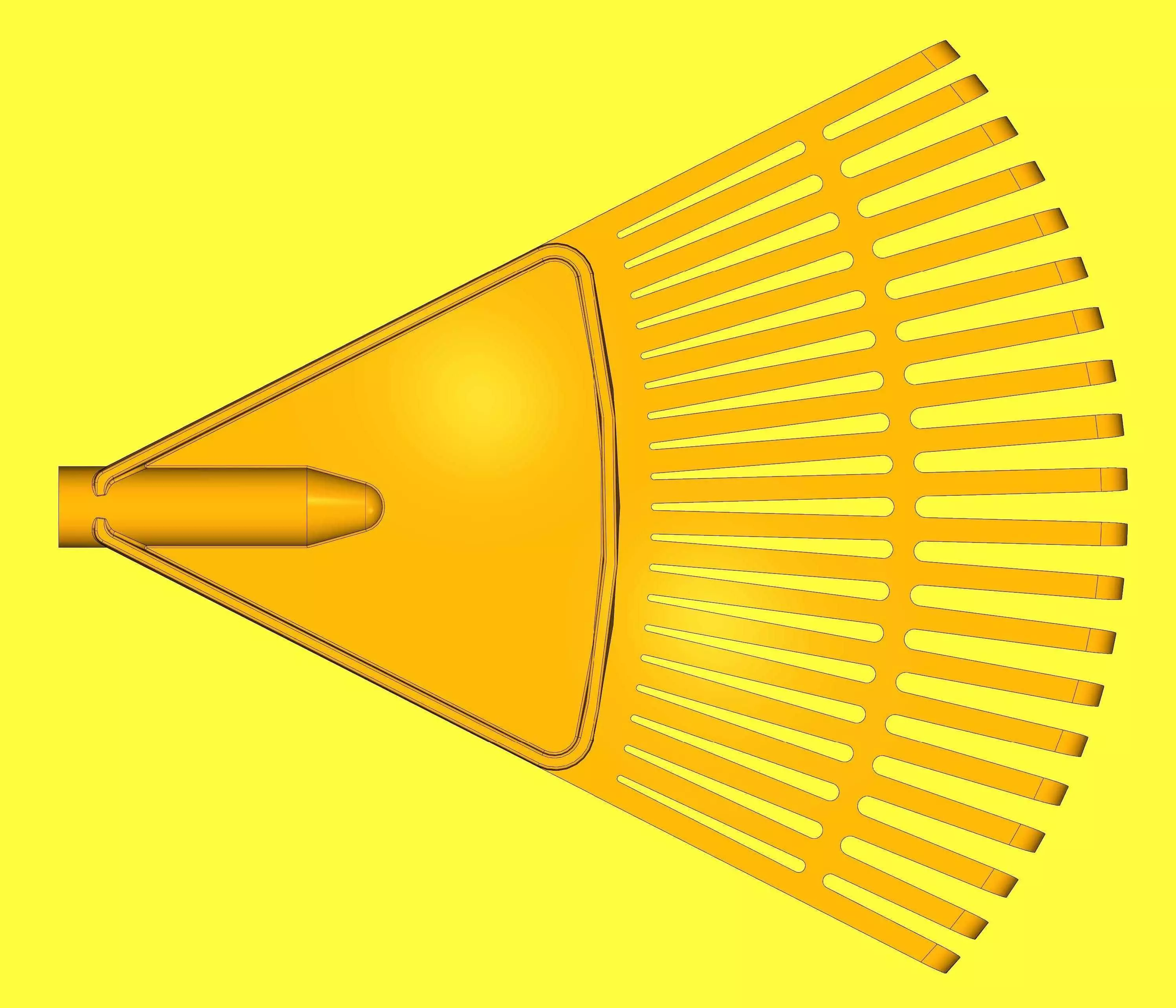 Plastic garden rake 3D print model_6