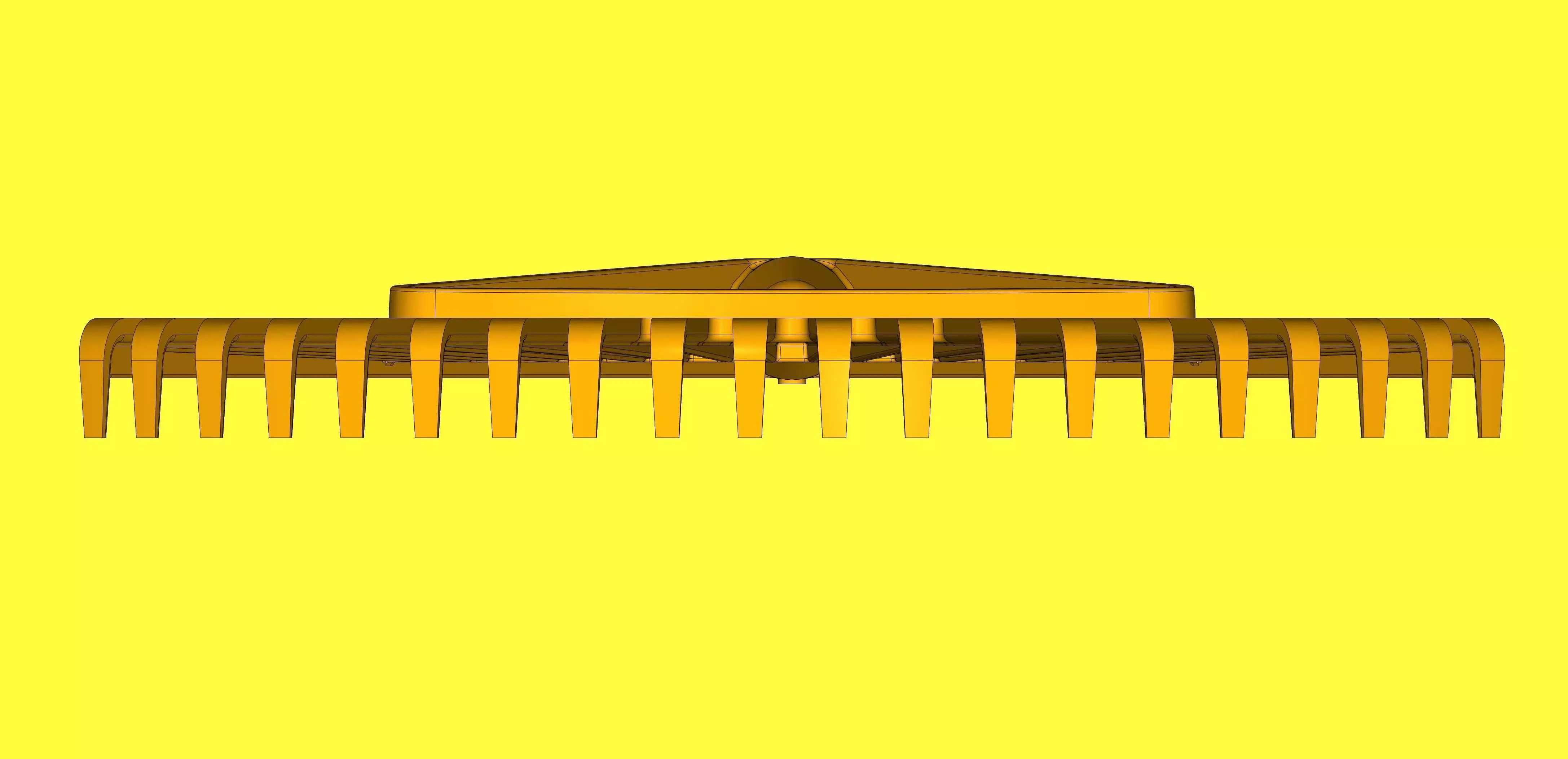 Plastic garden rake 3D print model_7