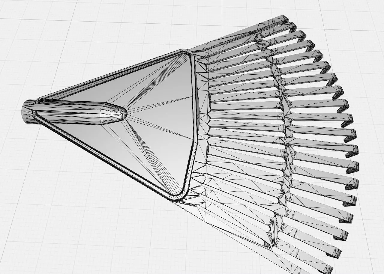 Plastic garden rake 3D print model_11