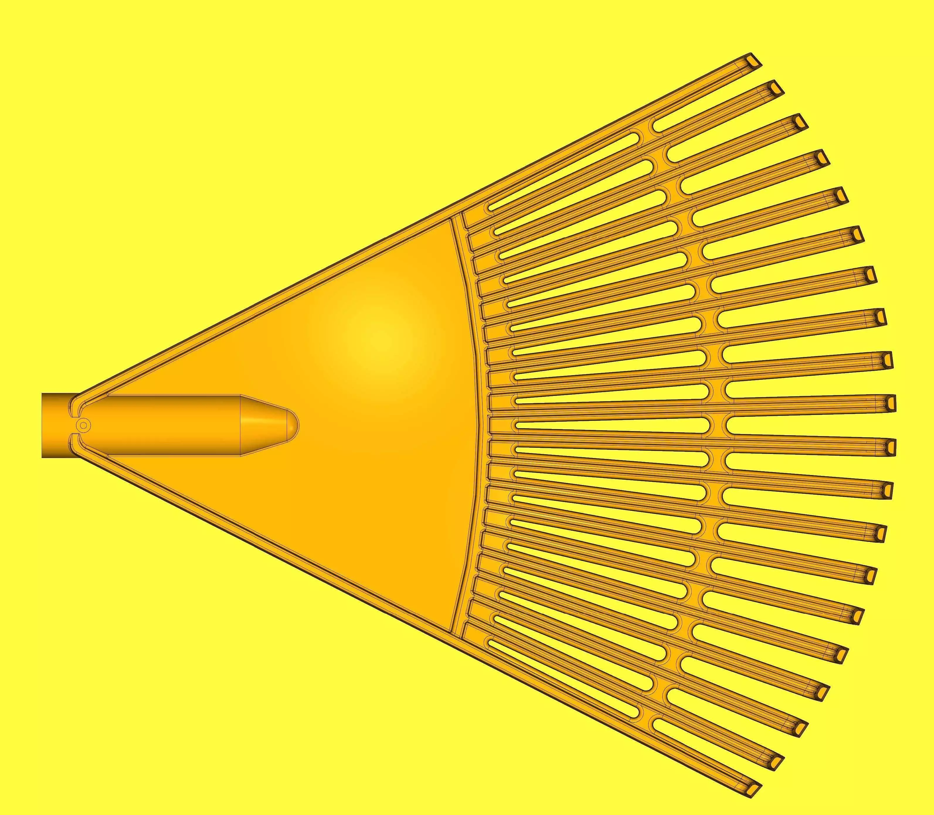 Plastic garden rake 3D print model_5