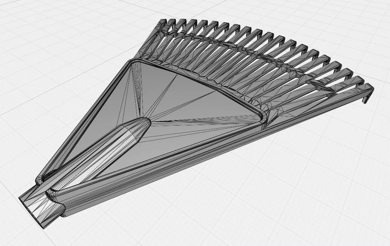 Plastic garden rake 3D print model_10