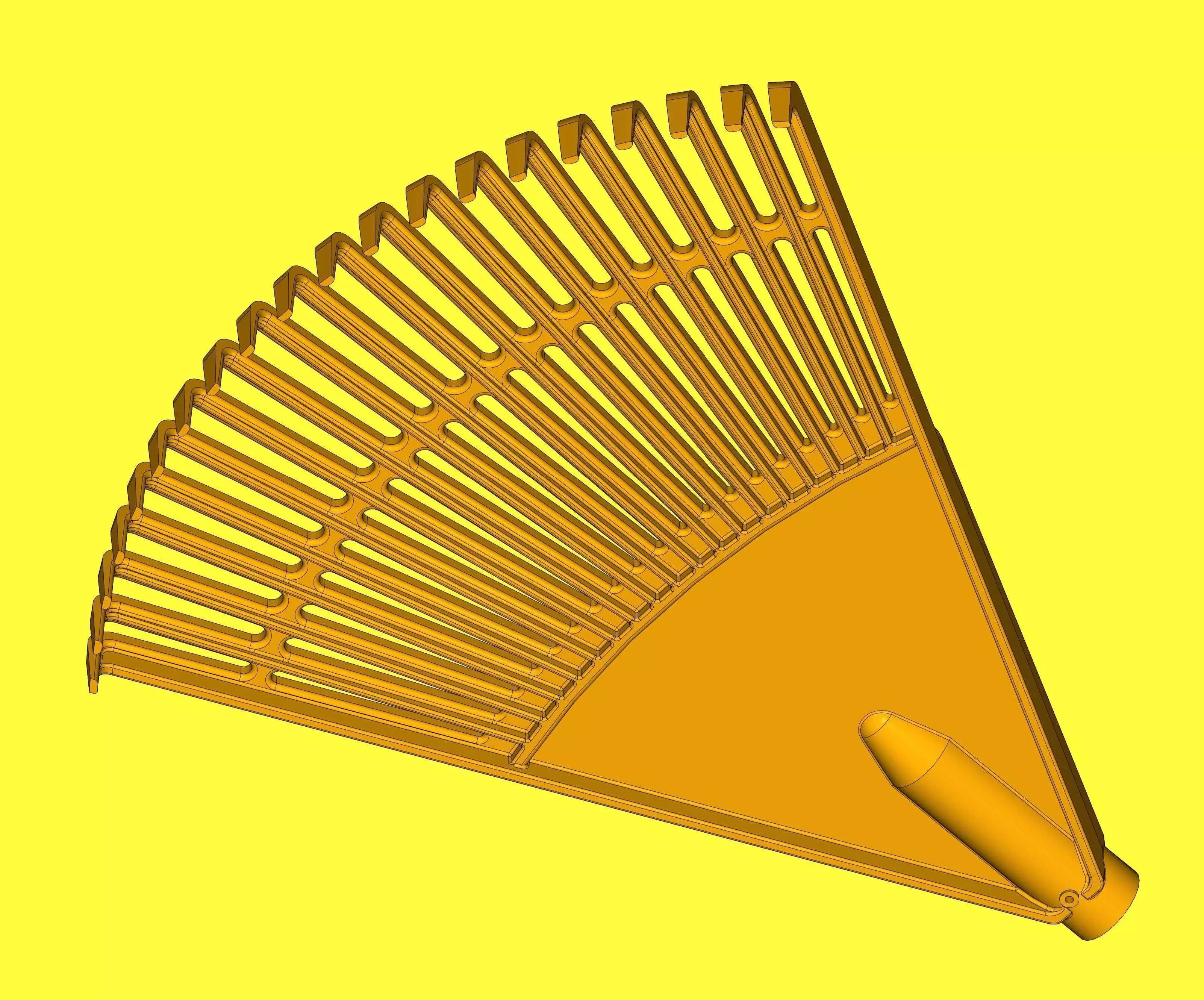 Plastic garden rake 3D print model_4