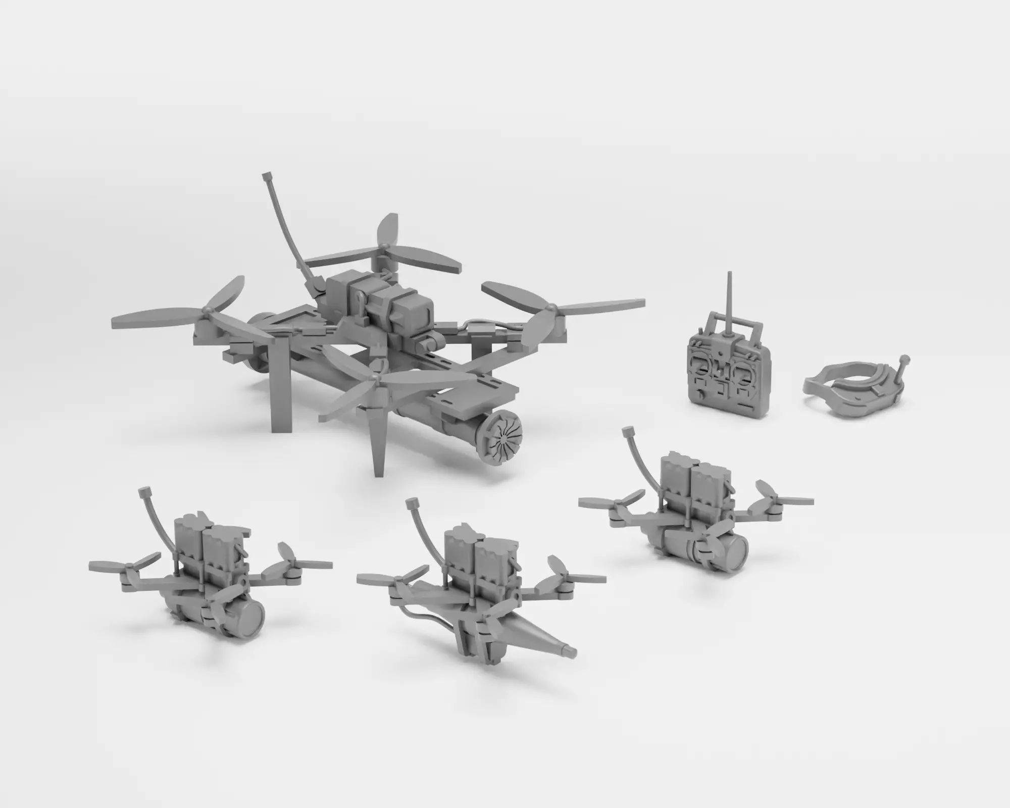 FPV Combat drones - 1-35 scale model kit - Supported 3D print model_0