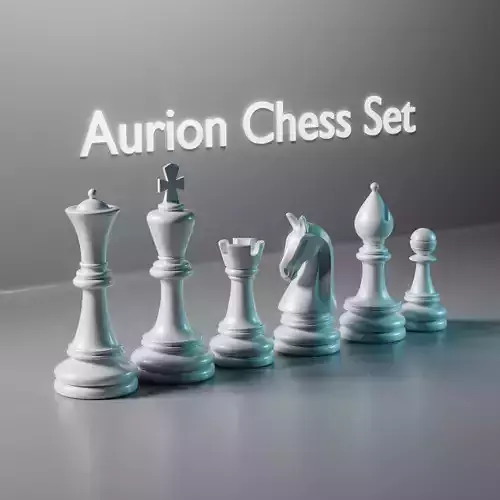 Aurion Chess Pieces Set 3D print model