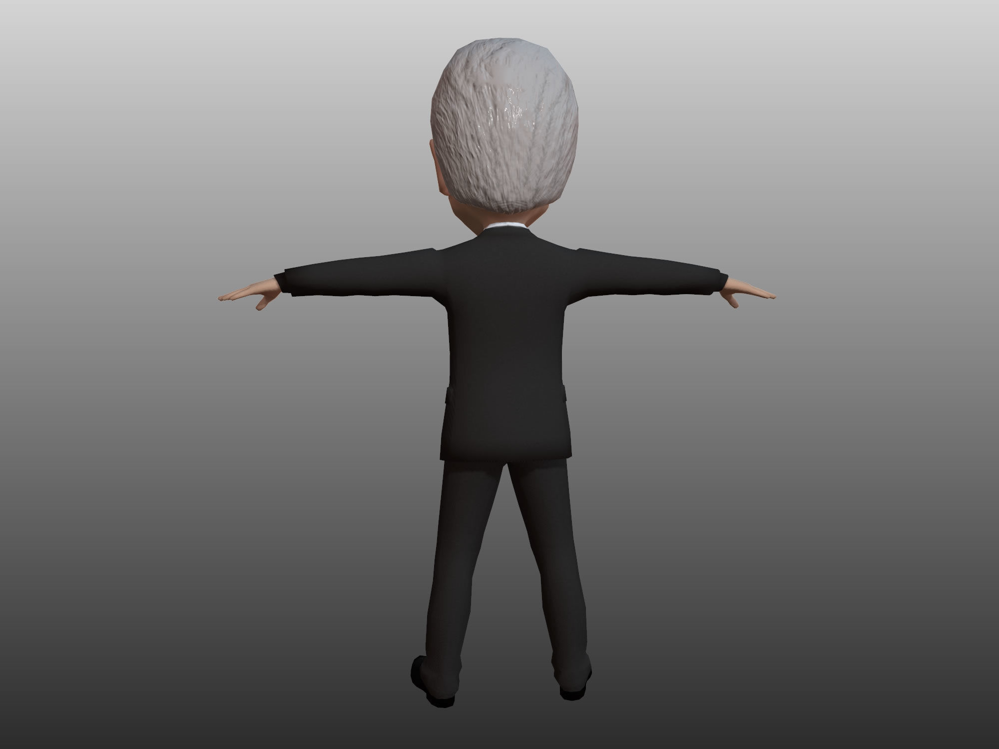 Bill Clinton 3D caricature low poly rigged Low-poly 3D model_9