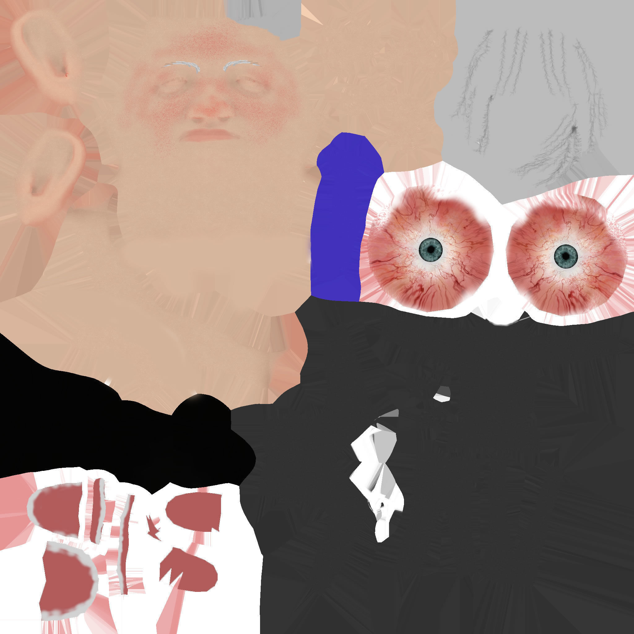 Bill Clinton 3D caricature low poly rigged Low-poly 3D model_12