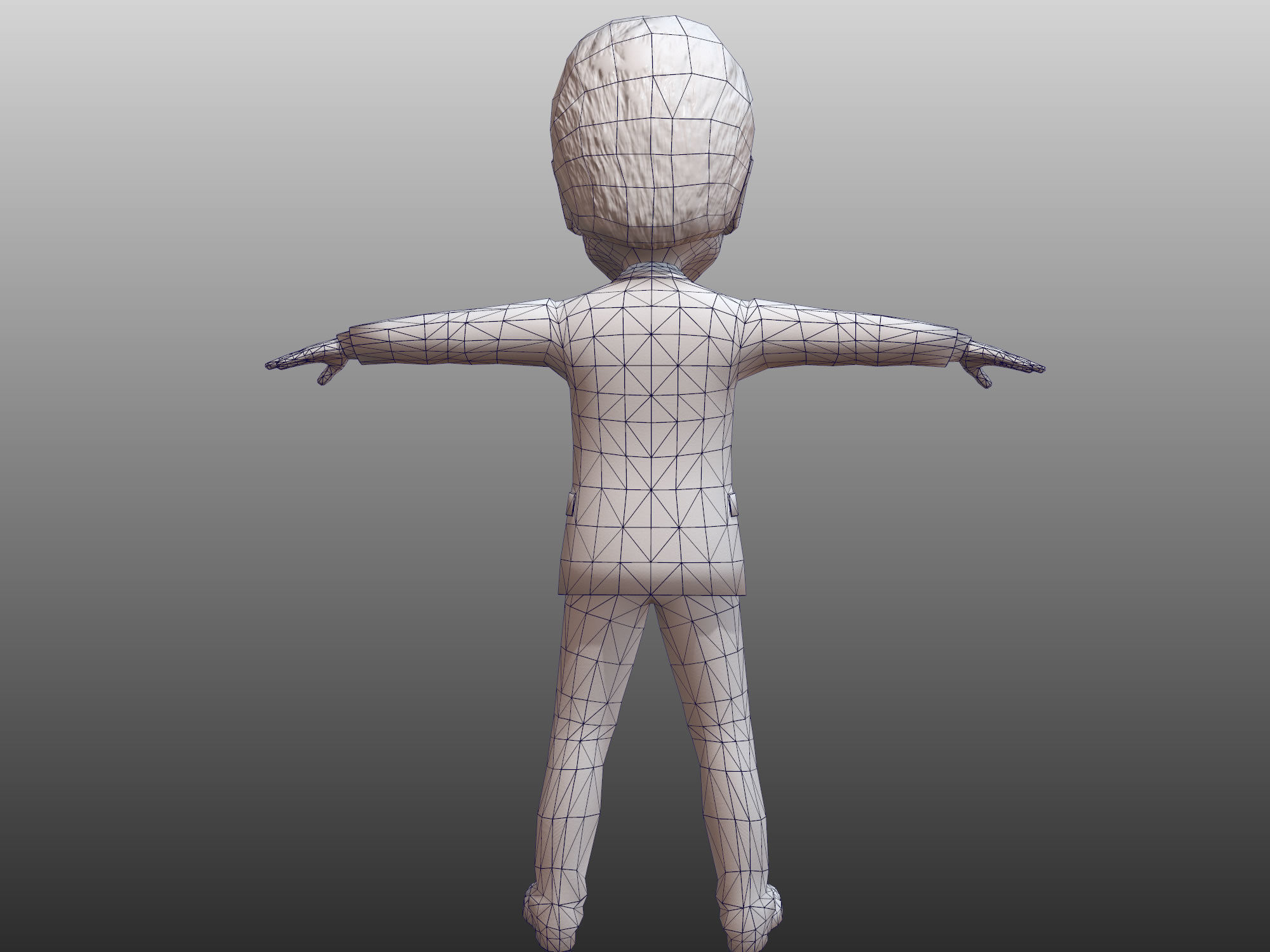 Bill Clinton 3D caricature low poly rigged Low-poly 3D model_19