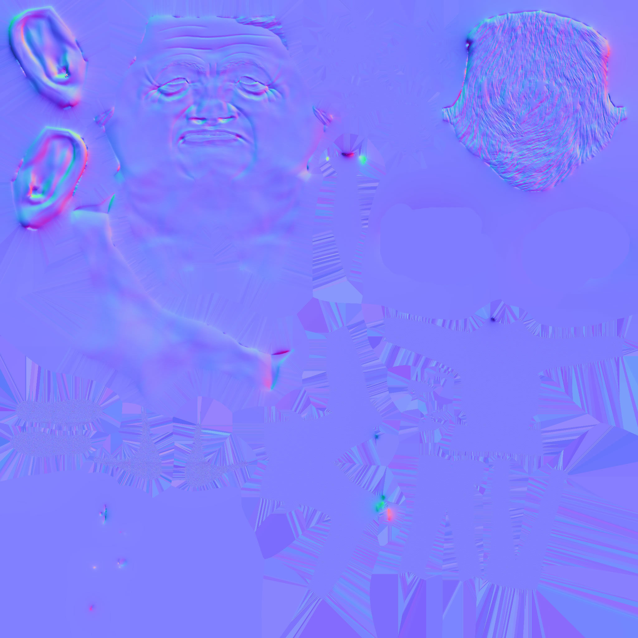 Bill Clinton 3D caricature low poly rigged Low-poly 3D model_13