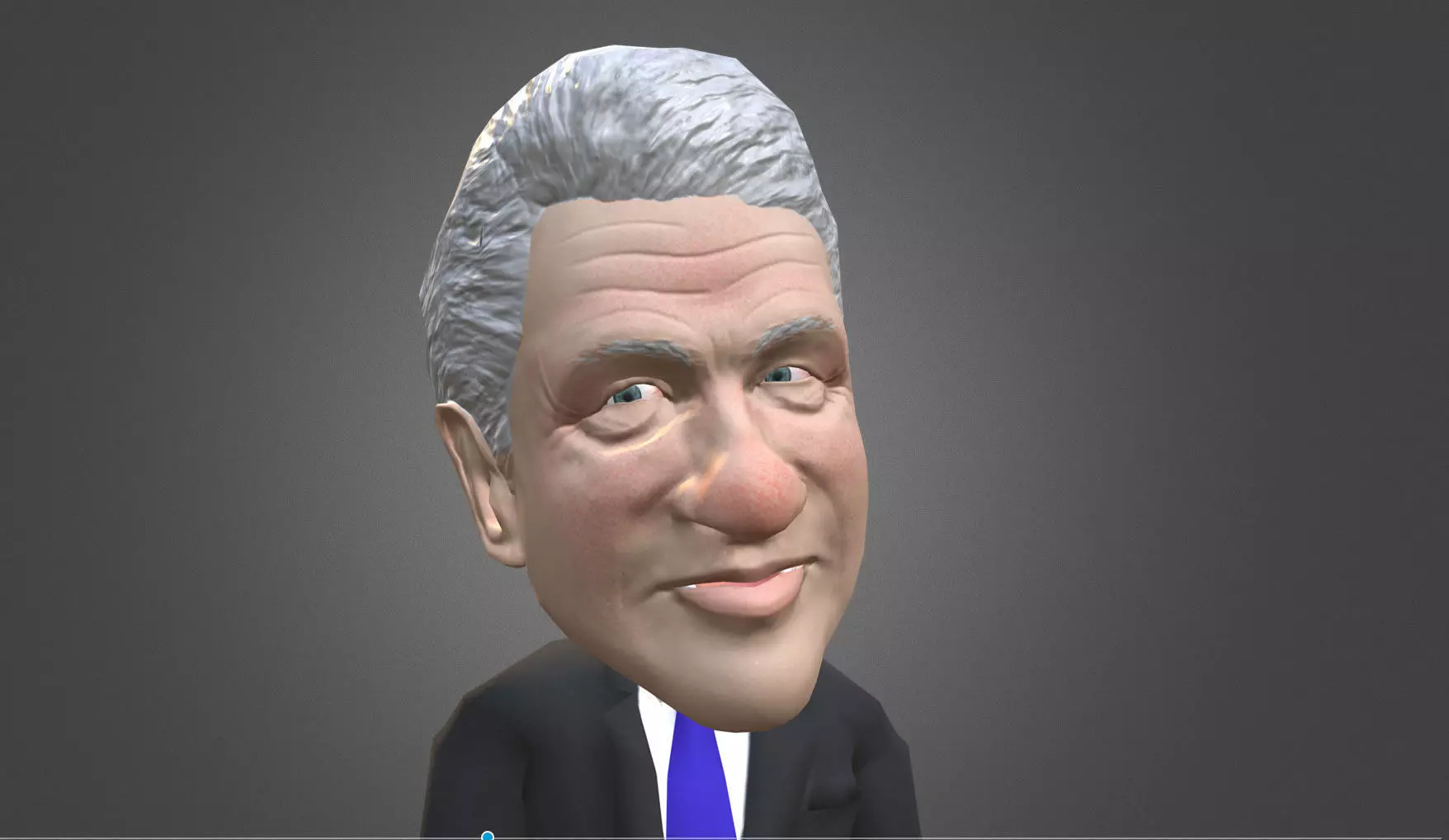 Bill Clinton 3D caricature low poly rigged Low-poly 3D model_0