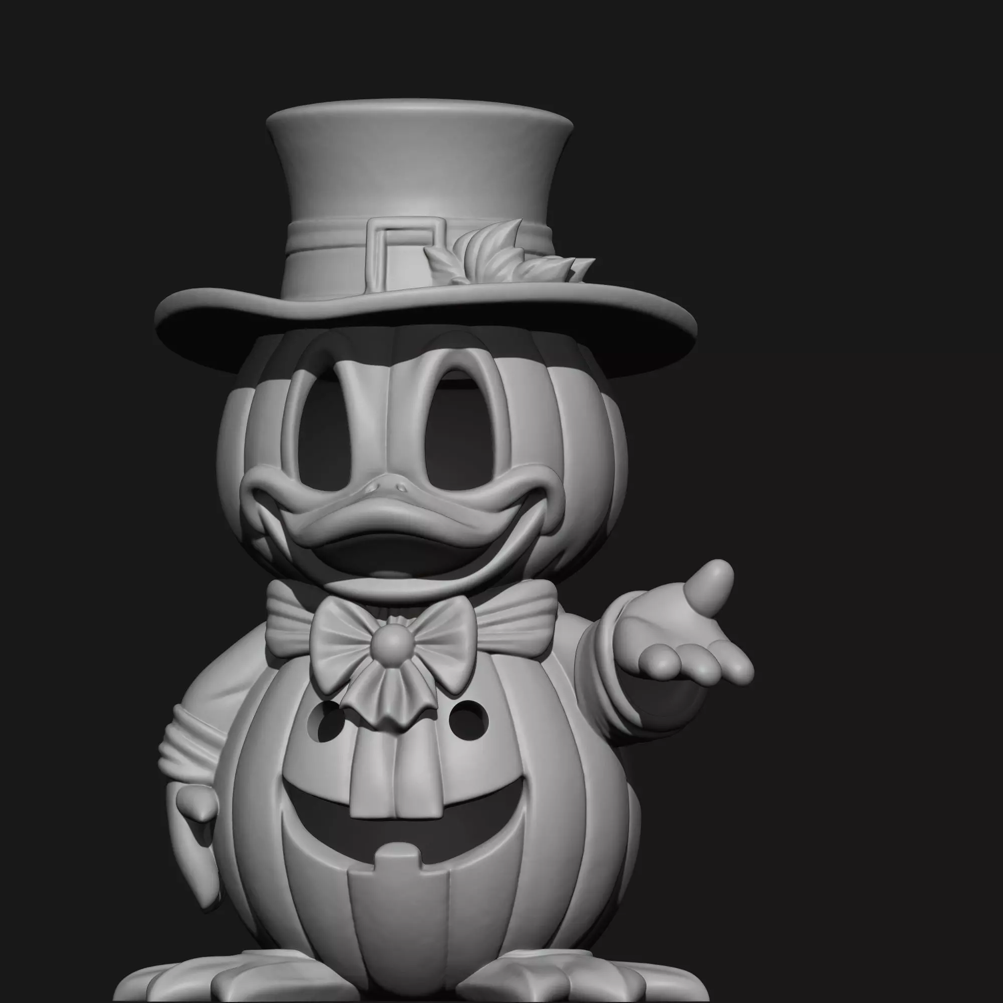 Halloween Donald Duck Pumpkin - Decor and Carved Versions  Free 3D print model_6