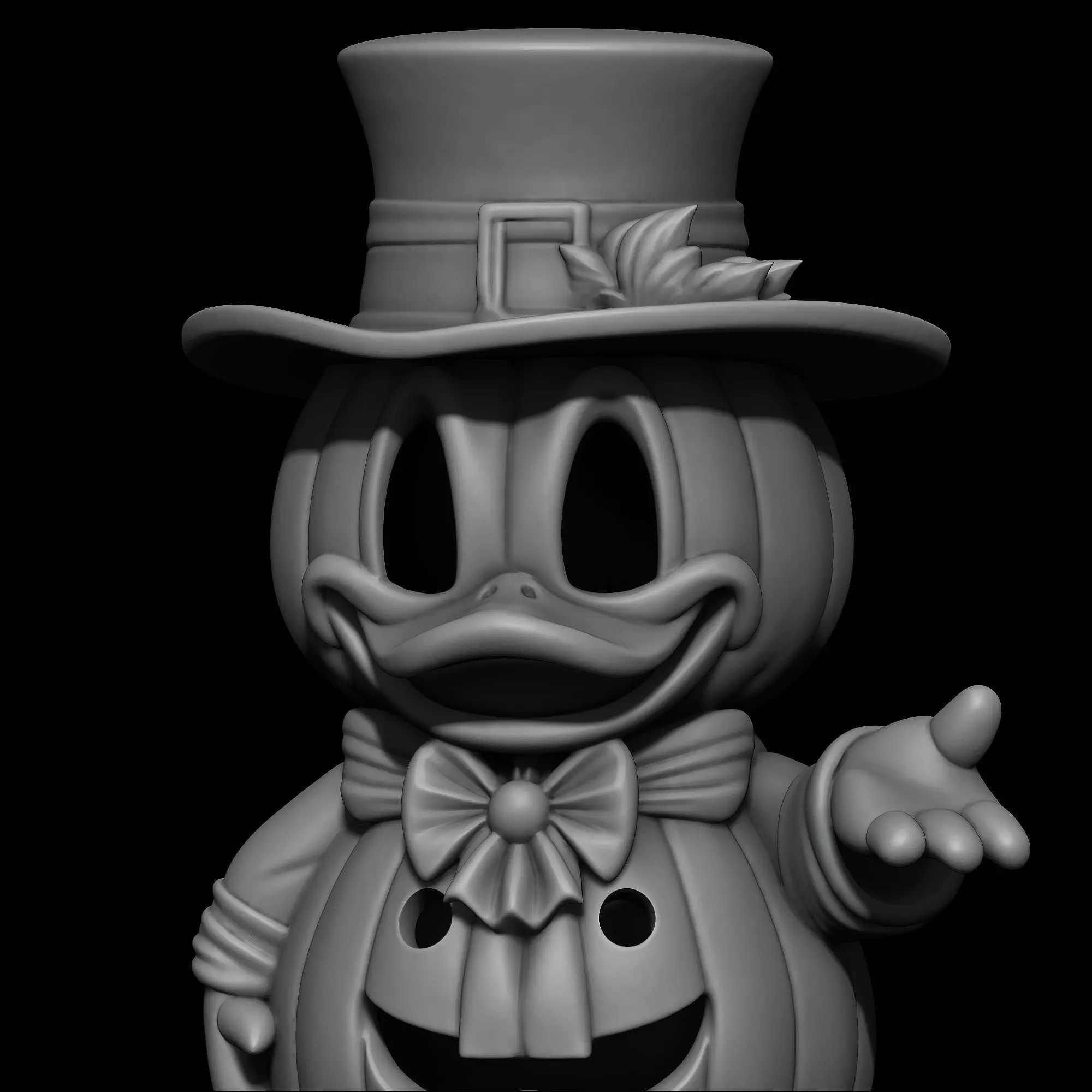 Halloween Donald Duck Pumpkin - Decor and Carved Versions  Free 3D print model_13