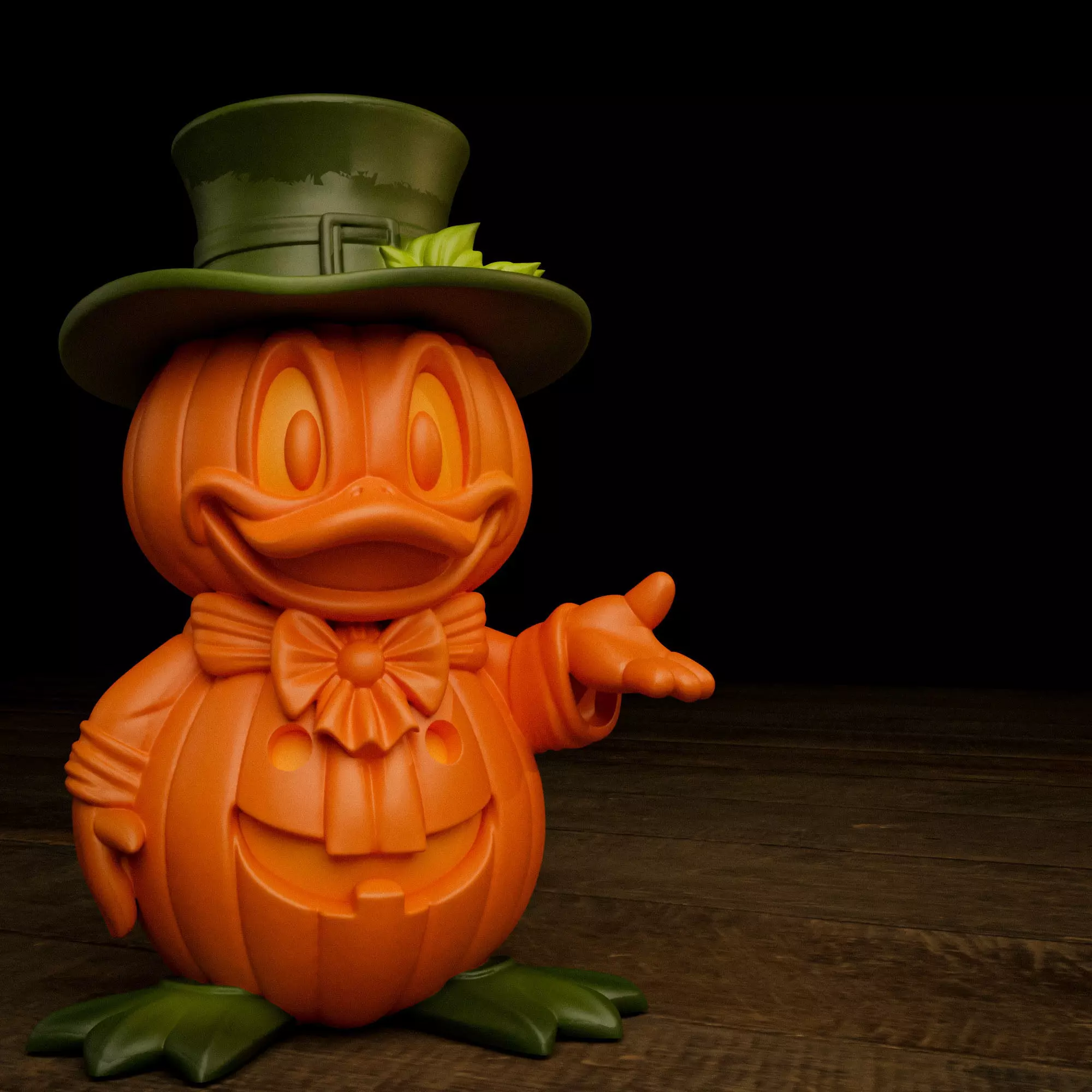 Halloween Donald Duck Pumpkin - Decor and Carved Versions  Free 3D print model_9