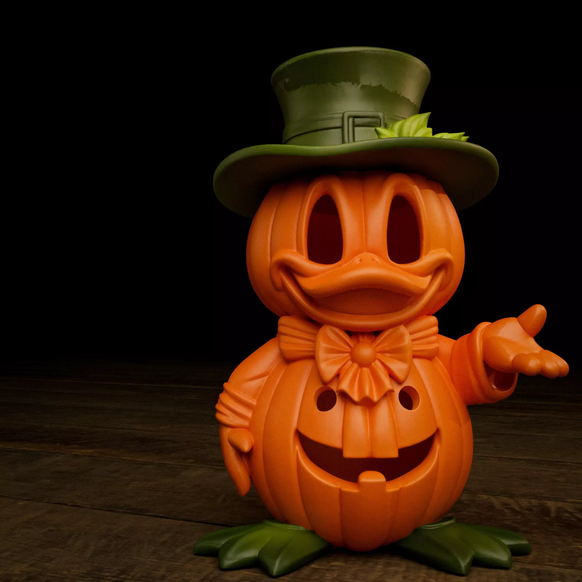 Halloween Donald Duck Pumpkin - Decor and Carved Versions  Free 3D print model_11