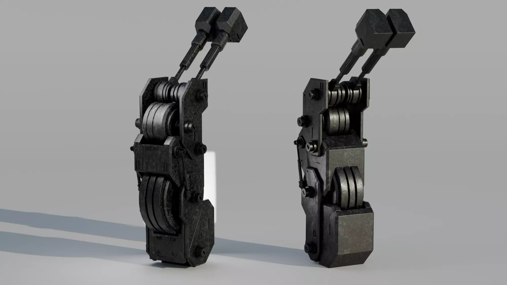 Mech Knee Low-poly 3D model_0