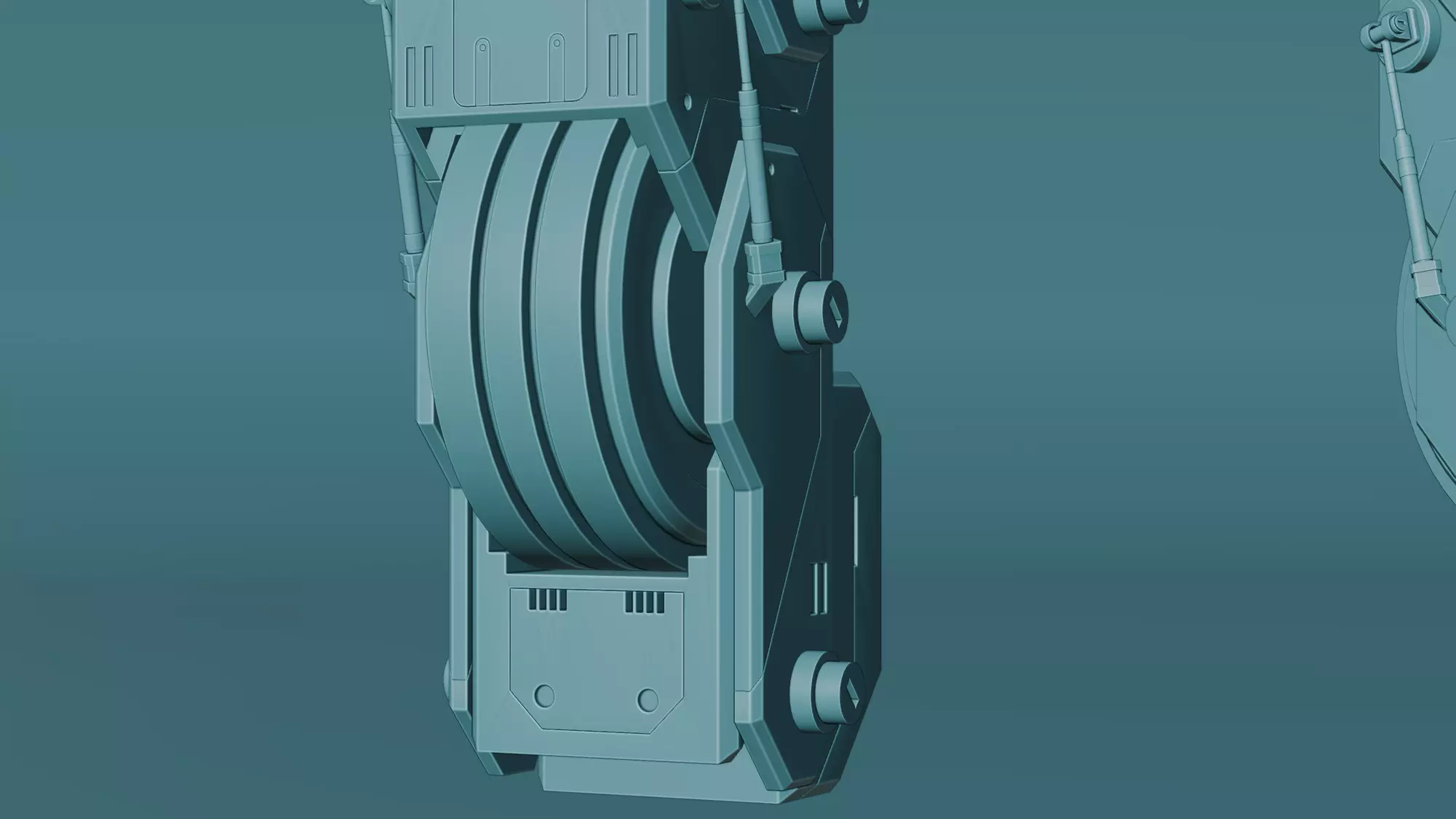 Mech Knee Low-poly 3D model_10