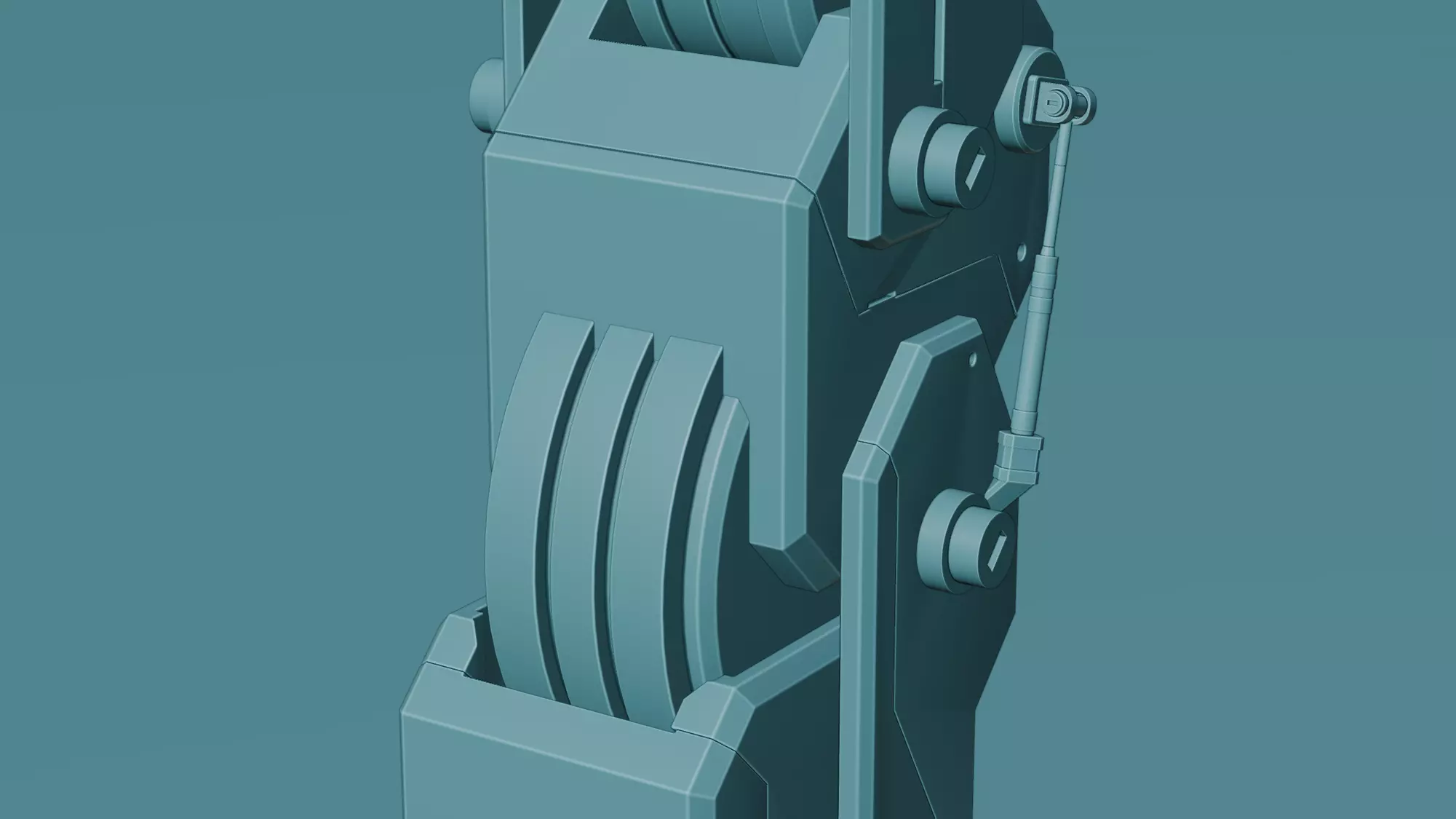 Mech Knee Low-poly 3D model_13