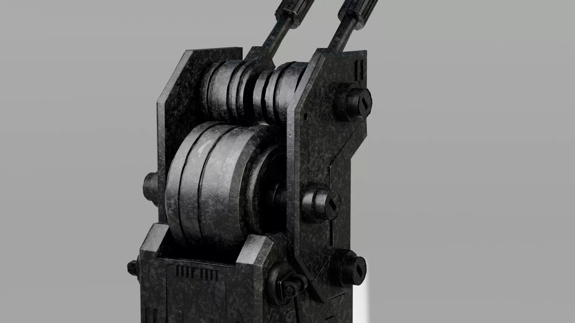 Mech Knee Low-poly 3D model_1