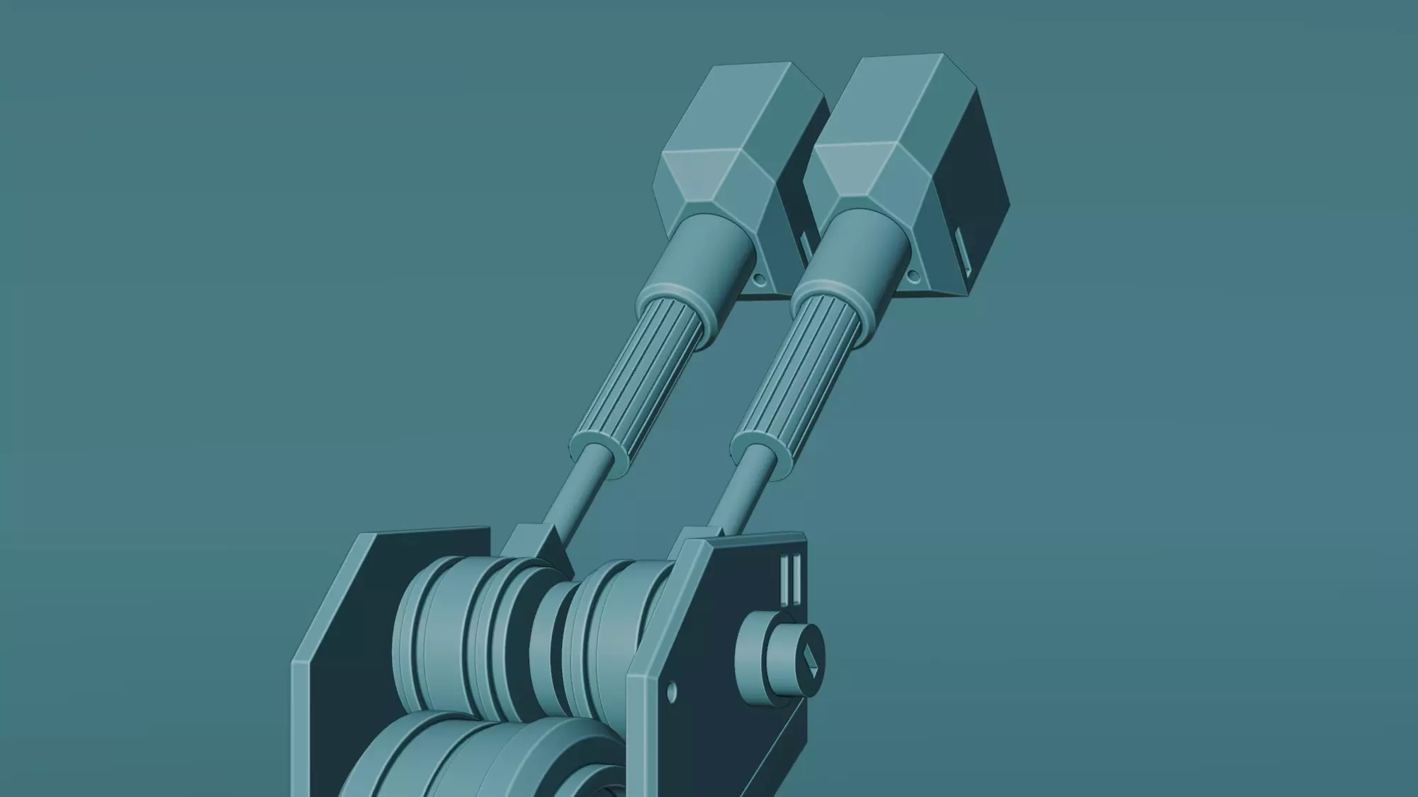 Mech Knee Low-poly 3D model_11