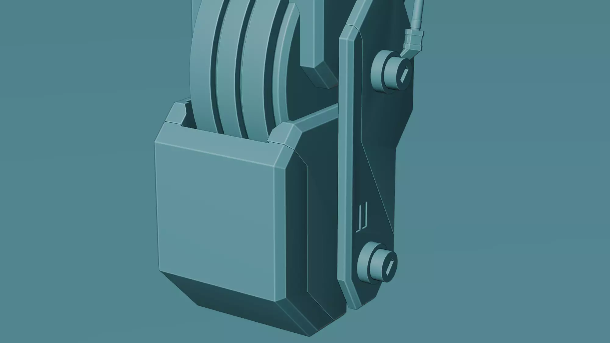 Mech Knee Low-poly 3D model_7