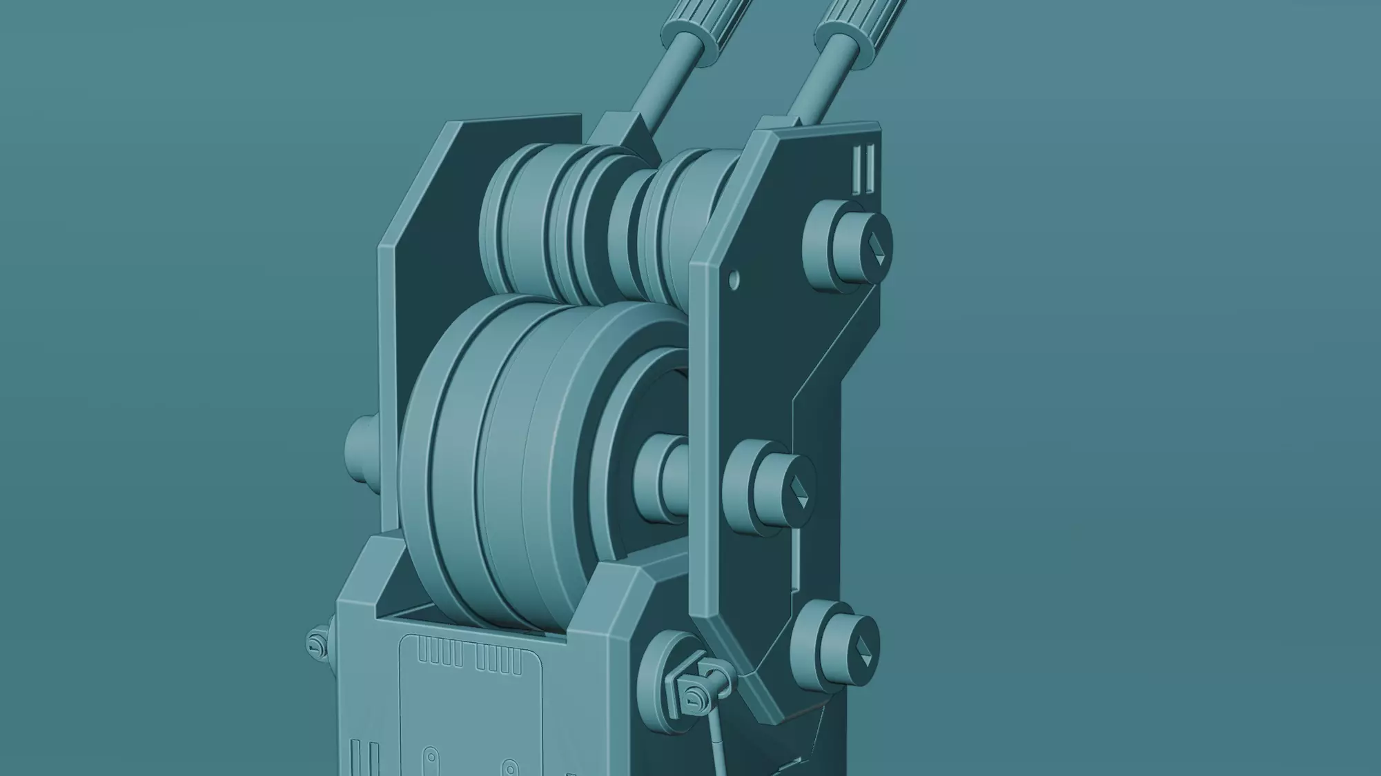 Mech Knee Low-poly 3D model_9