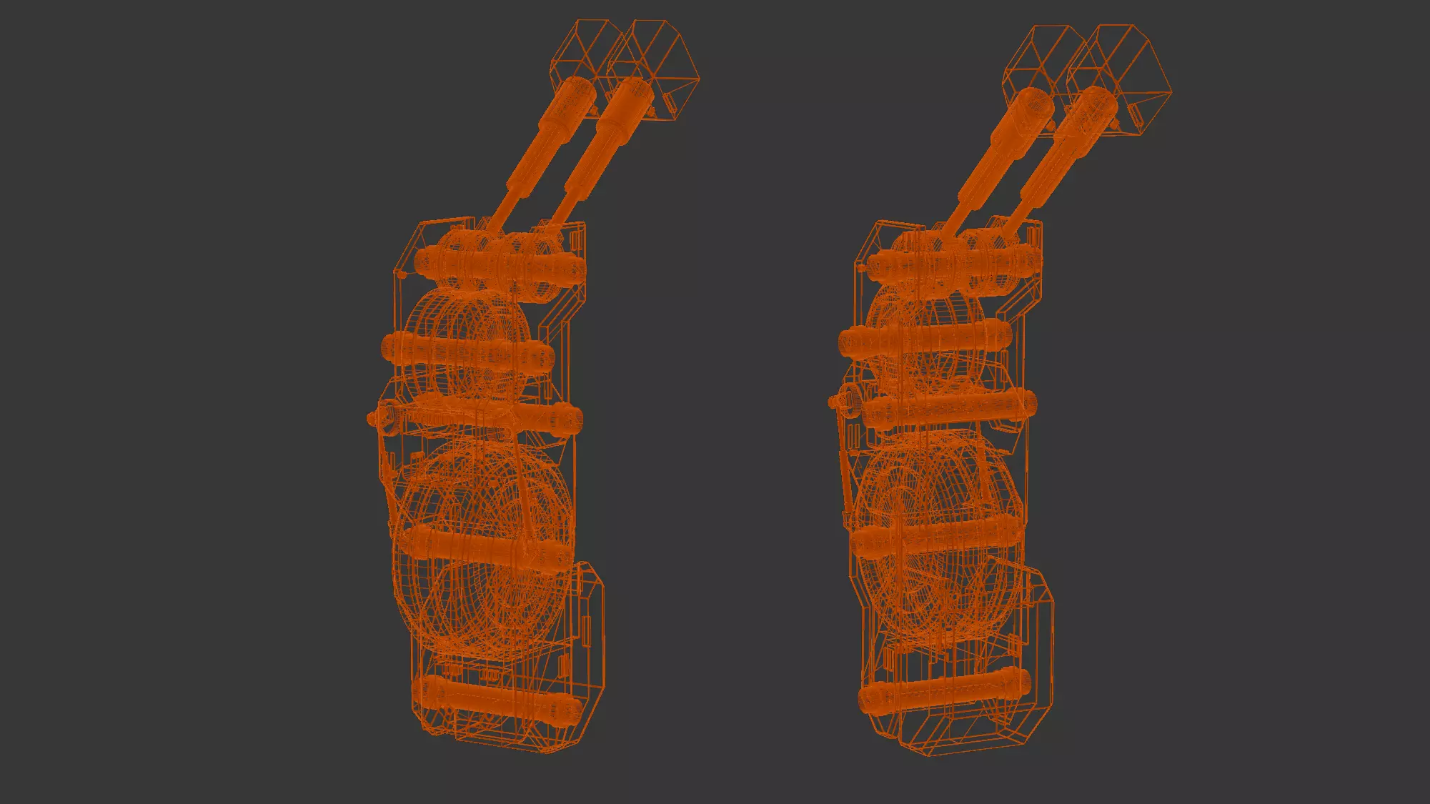 Mech Knee Low-poly 3D model_14