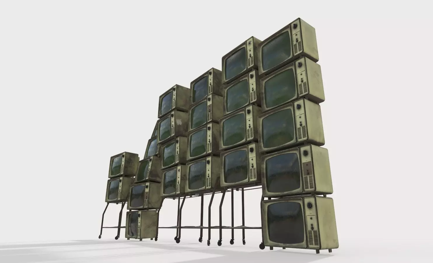 Stacks Of Retro Televisions 3D model_4