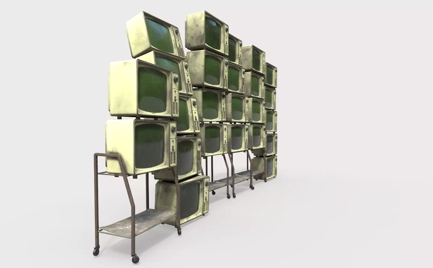 Stacks Of Retro Televisions 3D model_7