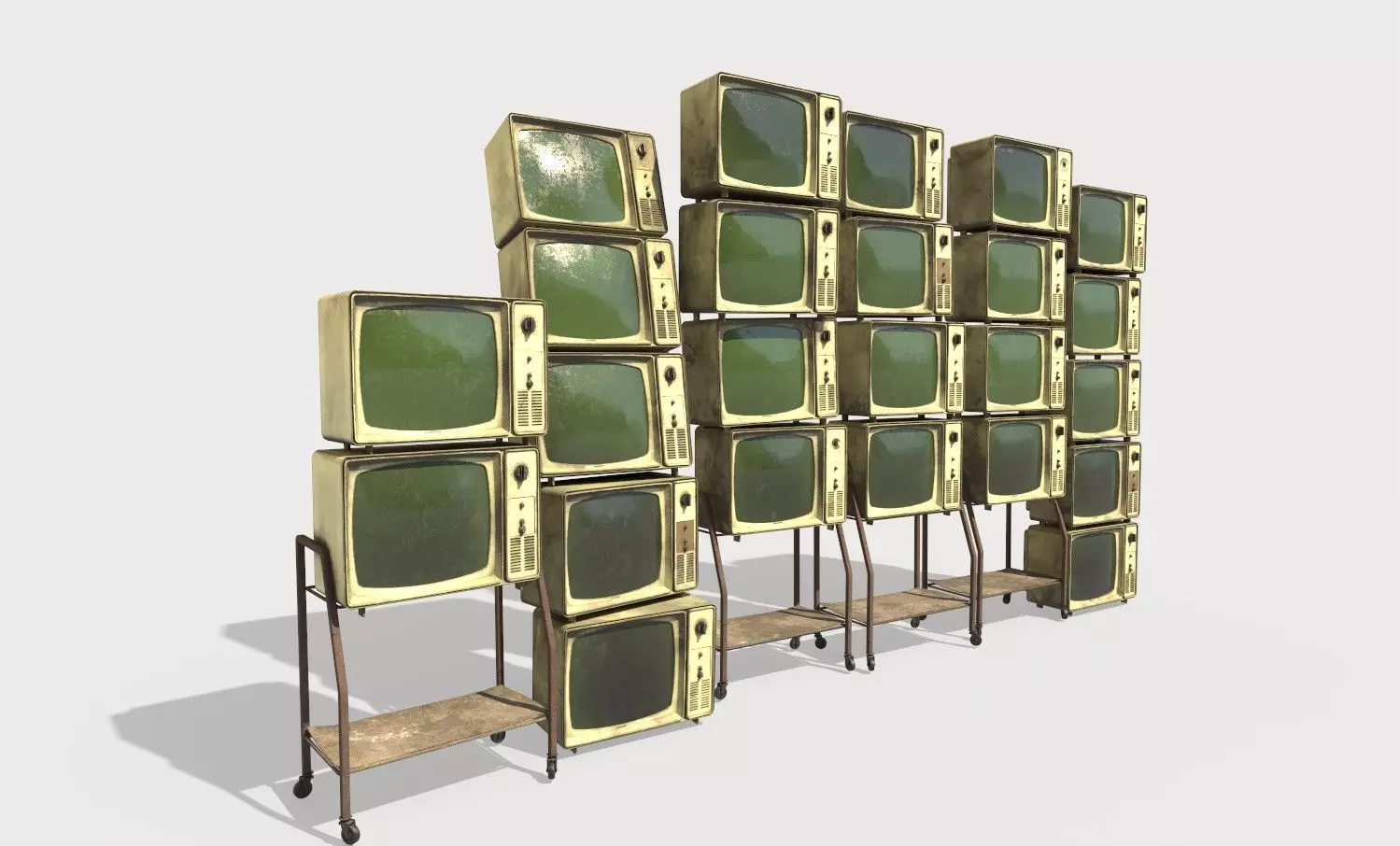 Stacks Of Retro Televisions 3D model_2