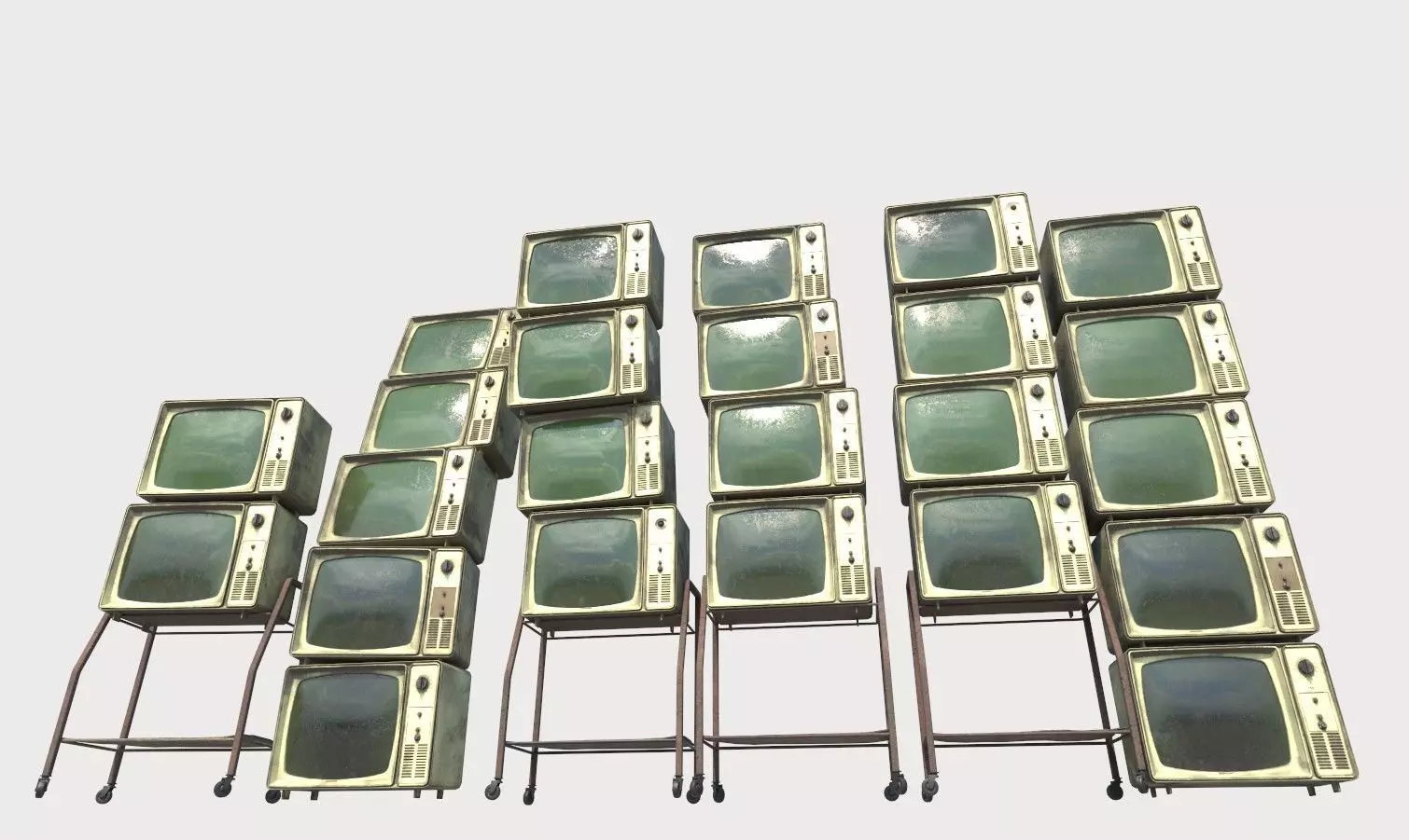 Stacks Of Retro Televisions 3D model_1