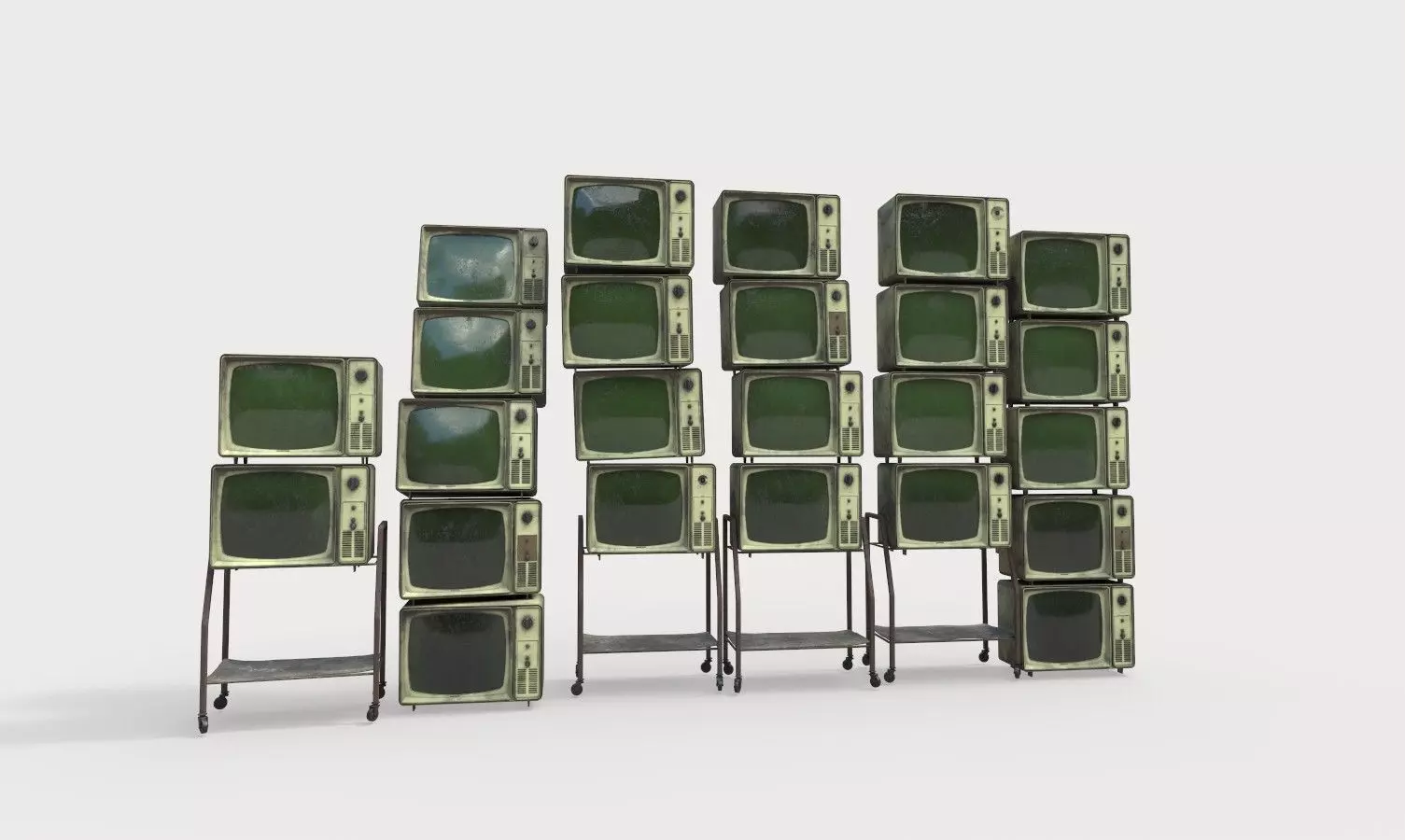 Stacks Of Retro Televisions 3D model_5